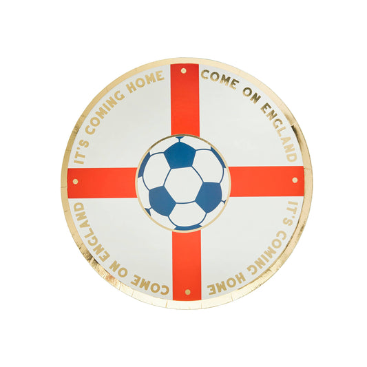 Come on England Foiled Paper Plates 8 Pack - World Cup 2026