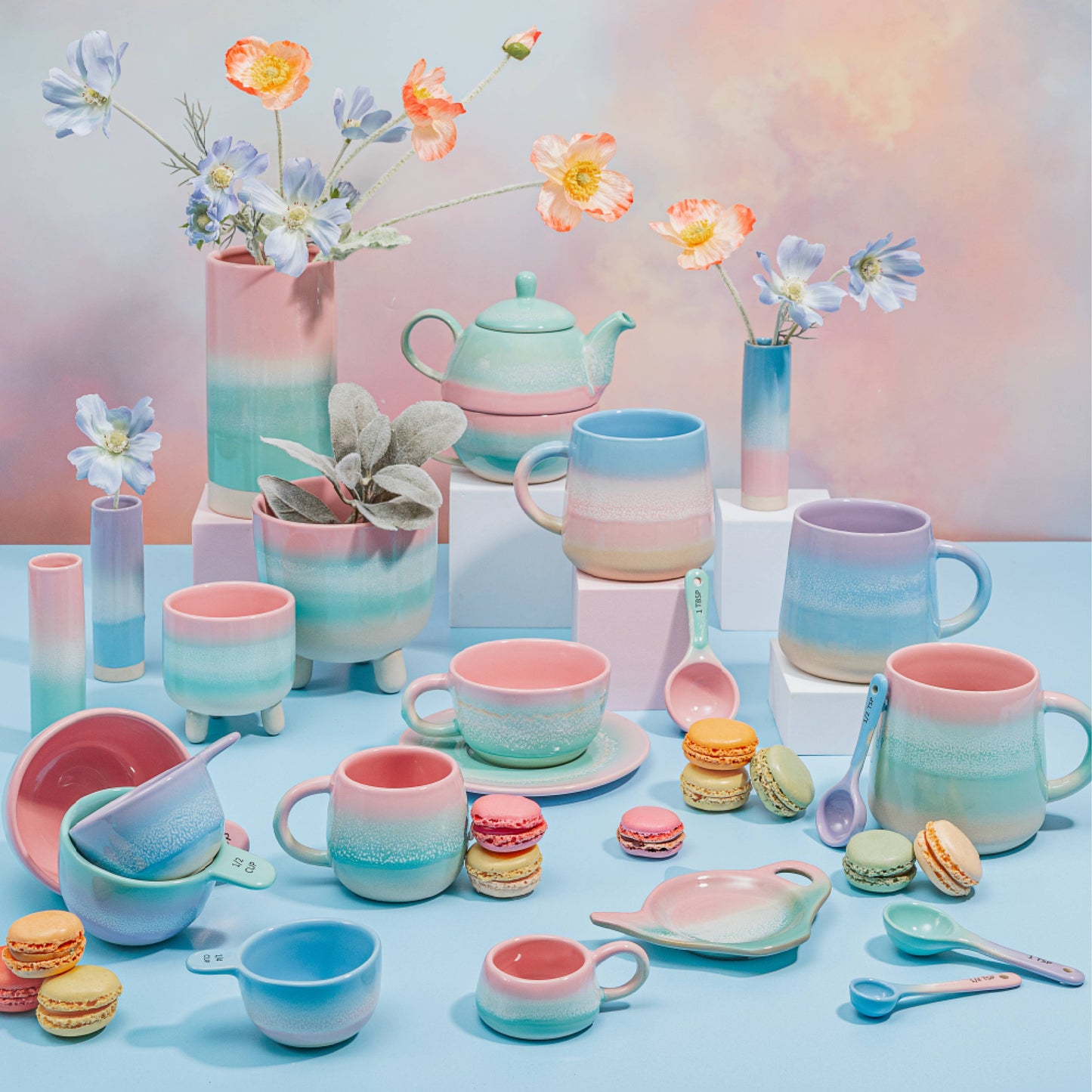Pastel Ombre Measuring Spoons By Sass & Belle