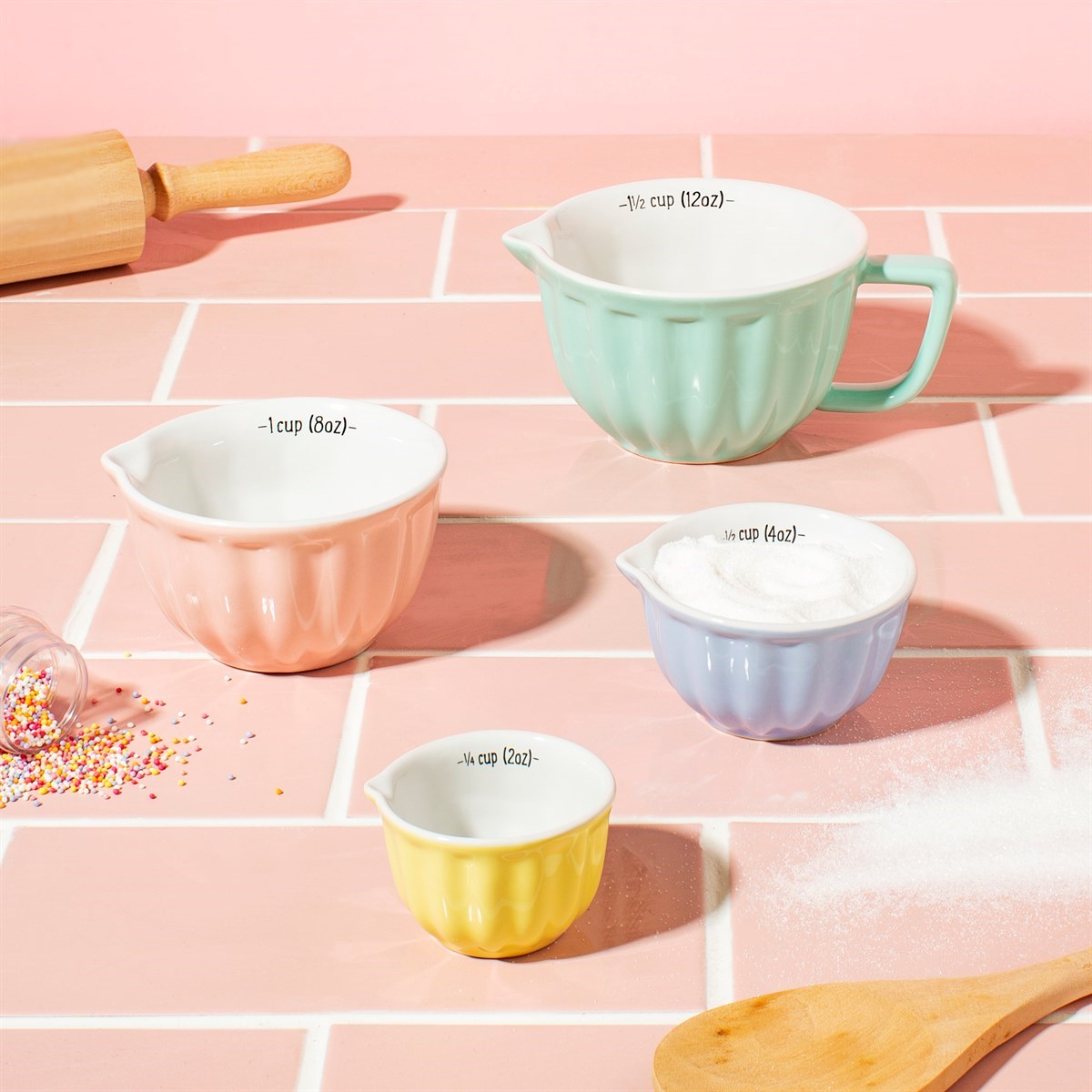 Retro Pastel Measuring Cups By Sass & Belle