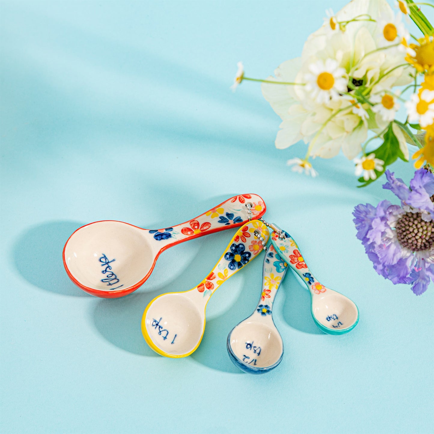Folk Floral Measuring Spoons By Sass & Belle
