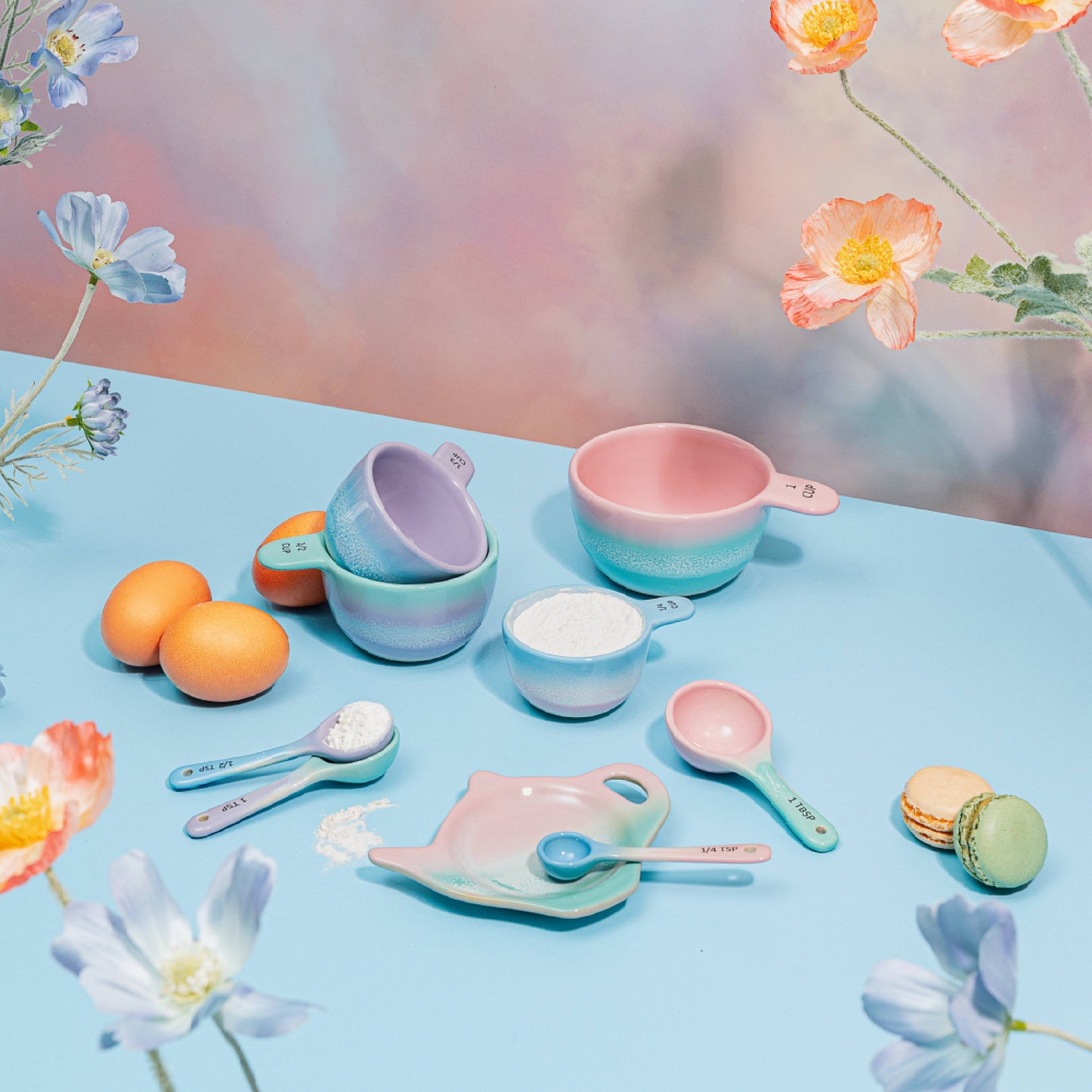 Pastel Ombre Measuring Spoons By Sass & Belle