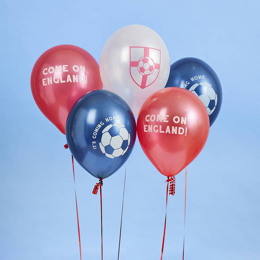 Come on England Latex 12" Balloons 5 pack - World Cup 2026