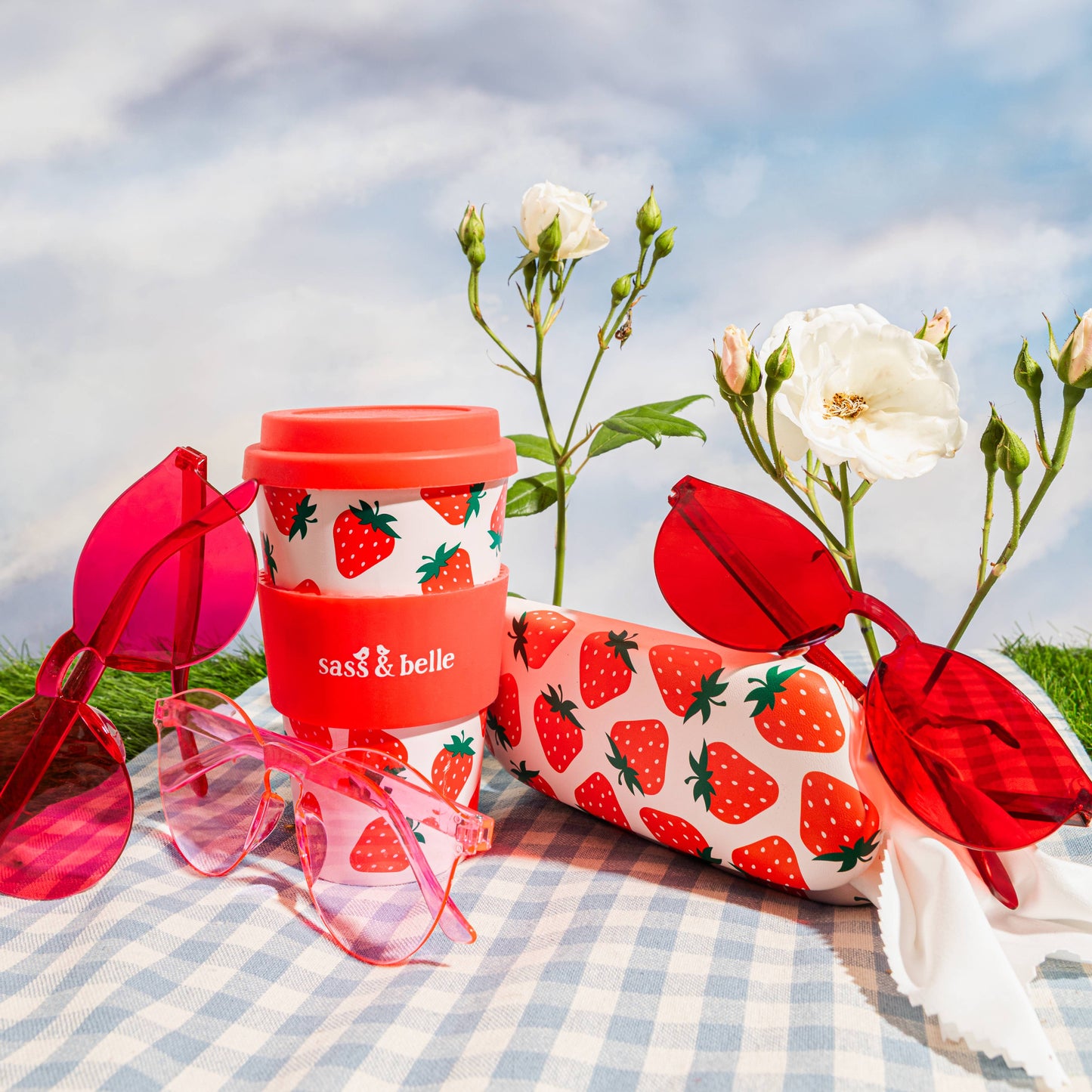 Strawberry Travel Coffee Cup By Sass & Belle
