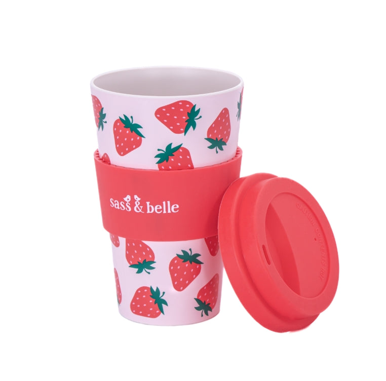 Strawberry Travel Coffee Cup By Sass & Belle