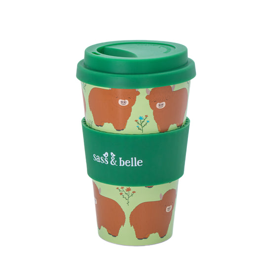 Highland Cow Travel Coffee Cup By Sass & Belle