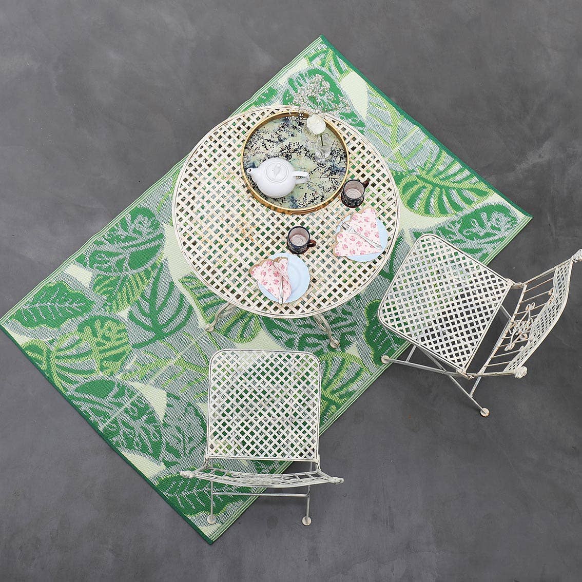 Tropical Leaf Outdoor Rug By Talking Tables