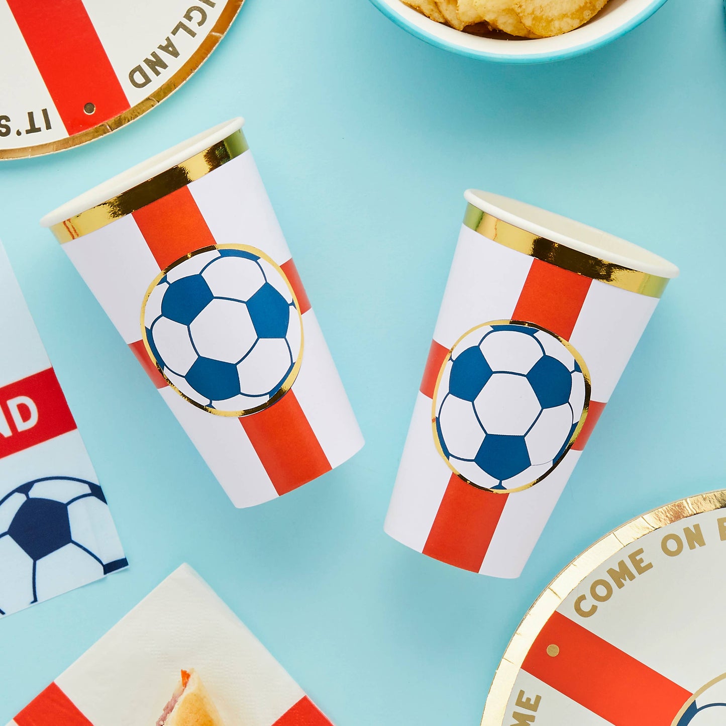 Come on England Football Jumbo Paper Cups 8 Pack - World Cup 2026